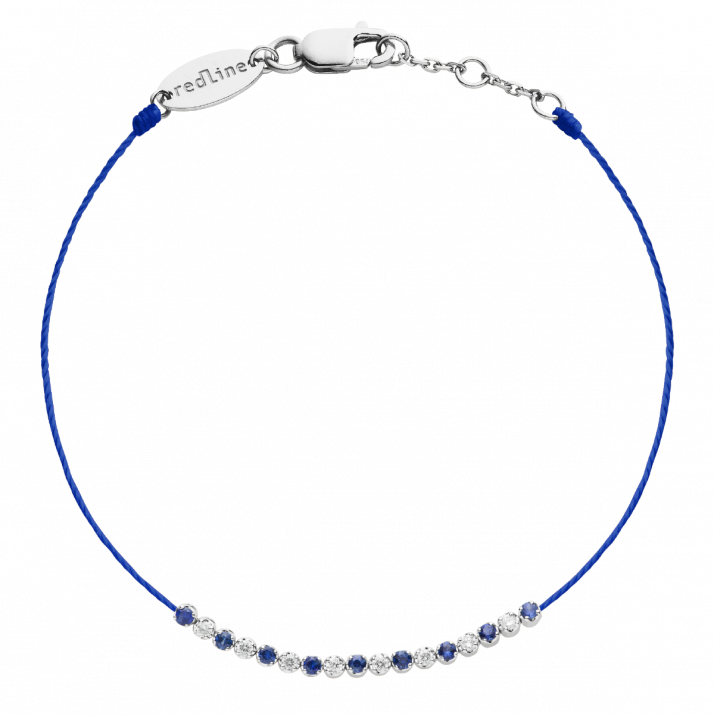 Bracelet fil saphirs et diamants en serti griffe or blanc - Redline - 0++