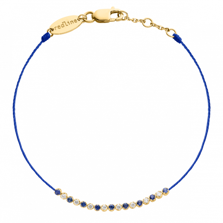Bracelet fil saphirs et diamants en serti griffe or jaune - Redline - 0++