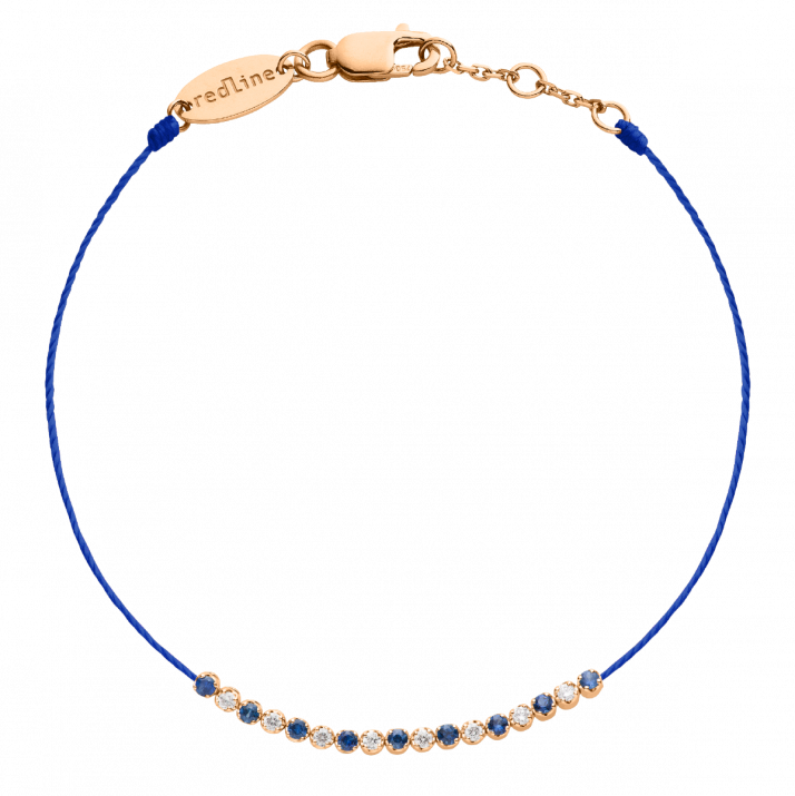 Bracelet fil saphirs et diamants en serti griffe or rose - Redline - 0++