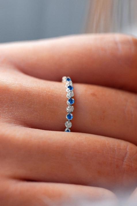 Bague Marilyn Colored Saphir Or Blanc - Redline - 0++