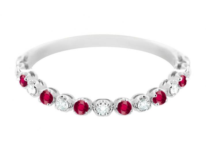 Bague Marilyn Rubis Or Blanc - Redline - 0++