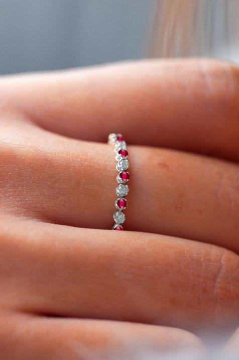 Bague Marilyn Rubis Or Blanc - Redline - 0++