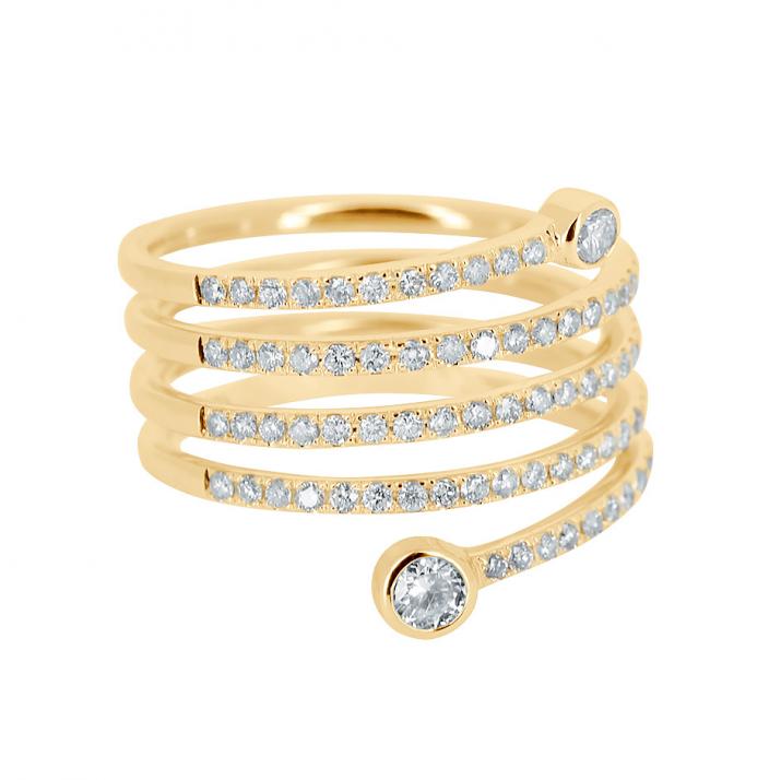 Bague or jaune Maniérée en diamant - Redline - 0++