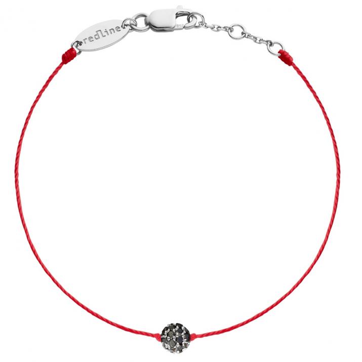 Bracelet homme fil avec diamants noirs 0.19 carat en serti griffe or blanc - Redline - 0++