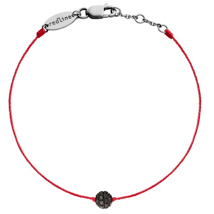 Bracelet homme fil avec diamants noirs 0.19 carat en serti griffe or noir - Redline - 0++