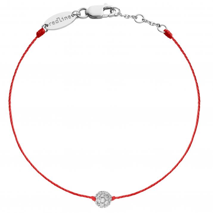 Bracelet homme fil avec diamants blancs 0.19 carat en serti griffe or blanc - Redline