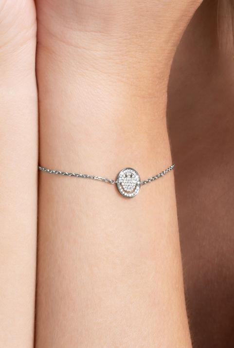 Bracelet chaîne smiley or noir pavé diamants - Redline - 0++