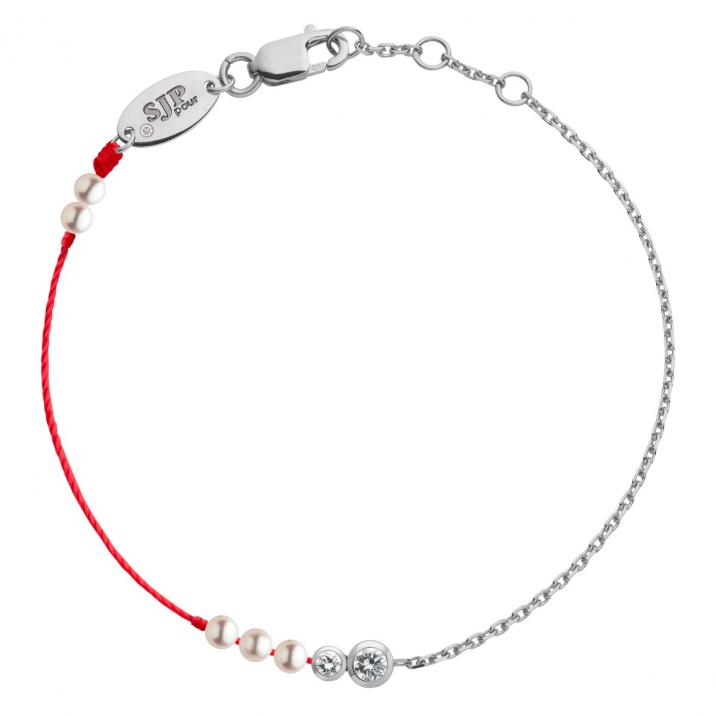 Bracelet or blanc fil et chaîne exclusif par Sarah Jessica Parker - Redline - 0++