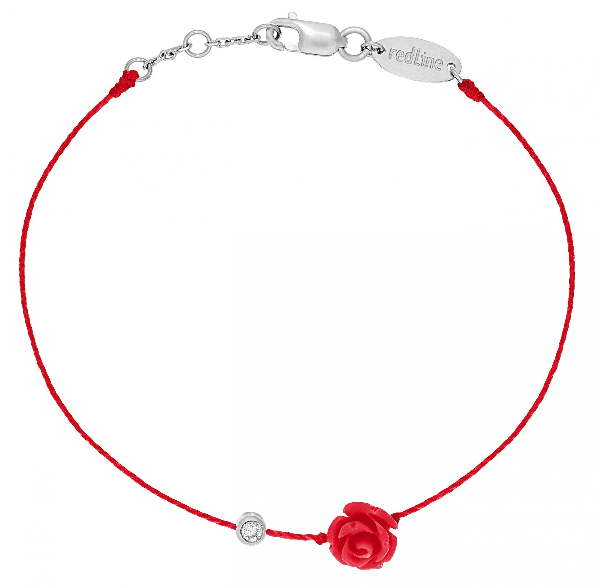 Redline PURE ブレスレット ROUGE Bracelet Redline Pure 1 Diamant 0.10ct Or Blanc Fil Rouge