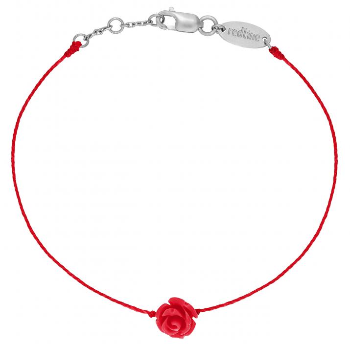 Bracelet fil or blanc fleur - Redline