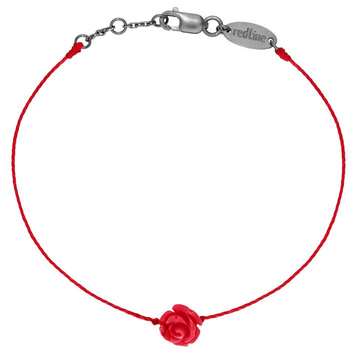 Bracelet fil or noir fleur - Redline