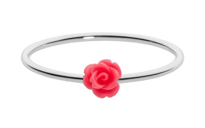 Bague jonc or blanc fleur - Redline - 0++