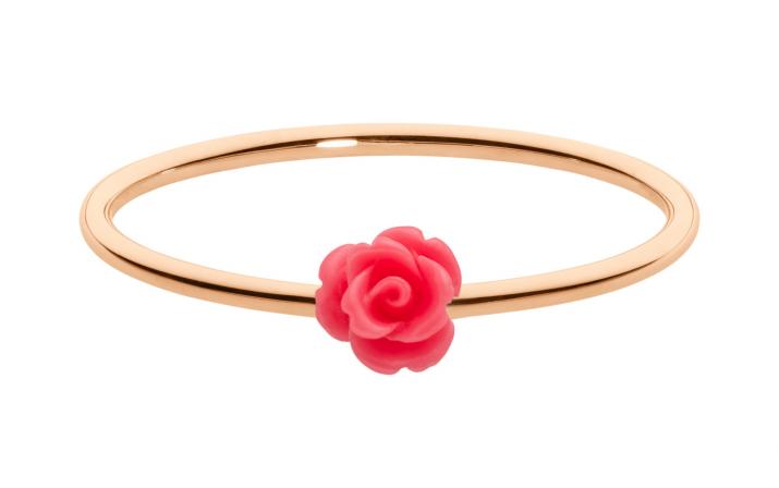 Bague jonc or rose fleur - Redline - 0++