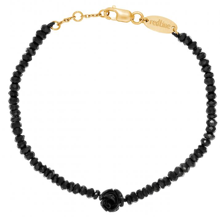 Bracelet en onyx avec rose or jaune - Redline