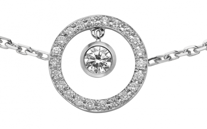 Bracelet chaîne avec diamant 0.16 en serti clos or blanc - Redline - 0++