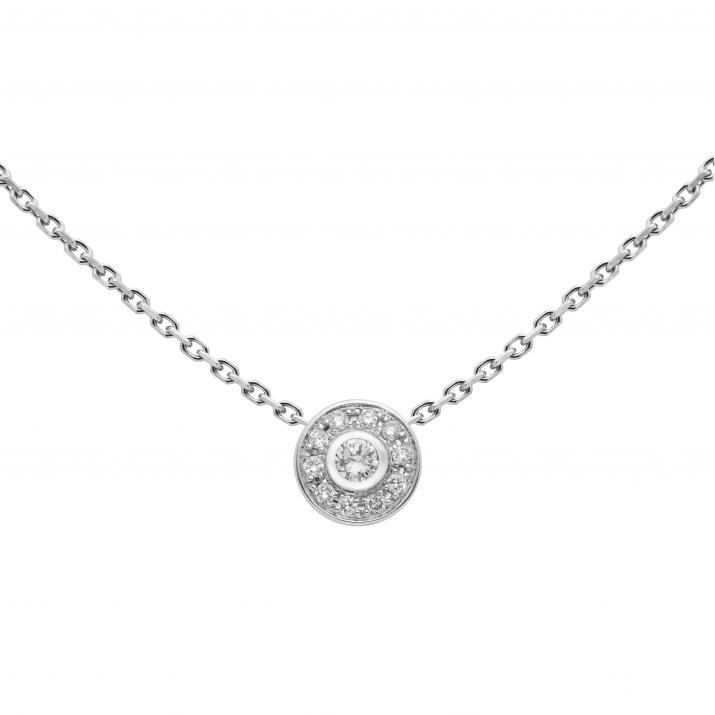 Collier diamant sur chaîne or blanc - Redline - 0++
