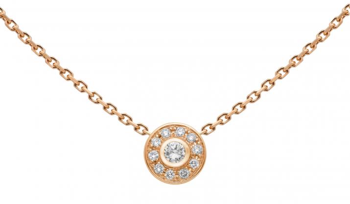 Collier diamant sur chaîne or rose - Redline - 0++