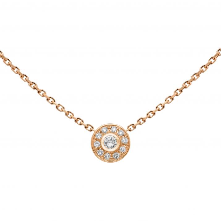 Collier diamant sur chaîne or rose - Redline - 0++