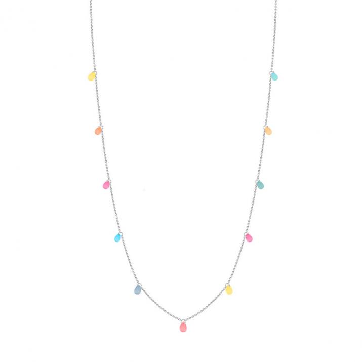 Collier sautoir chaîne avec 11 saphirs de couleur or blanc - Redline