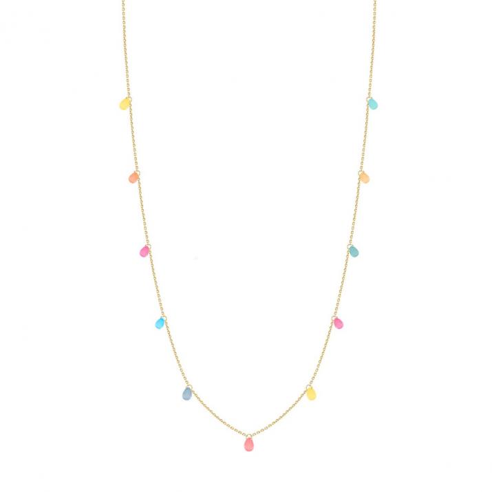 Collier sautoir chaîne avec 11 saphirs de couleur or jaune - Redline