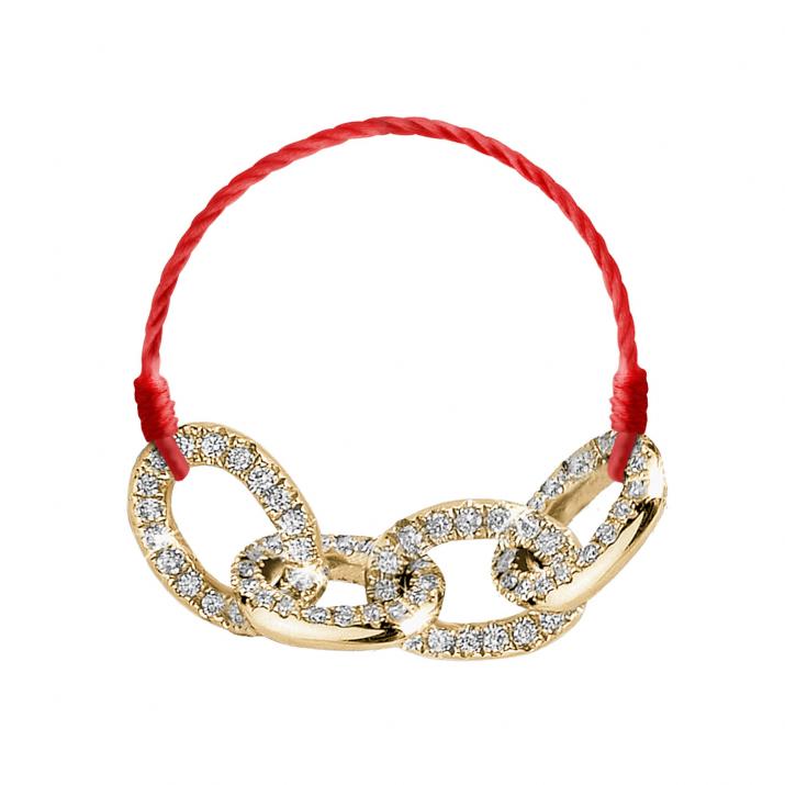 String Ring Sacré Pavé 4 Yellow Gold RedLine Jewelry - Redline - 0++