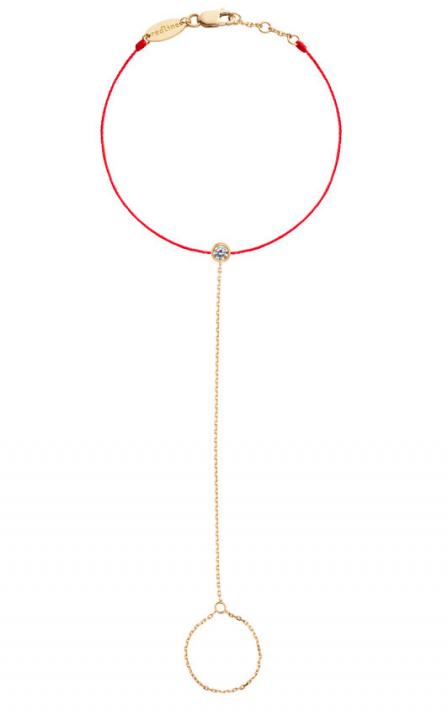 Bracelet fil et chaîne avec diamant 0.10 carat en serti clos or jaune - Redline - 0++