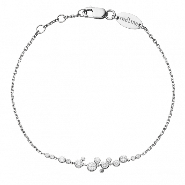 Bracelet chaîne avec diamants 0.62 carat en serti clos or blanc - Redline - 0++