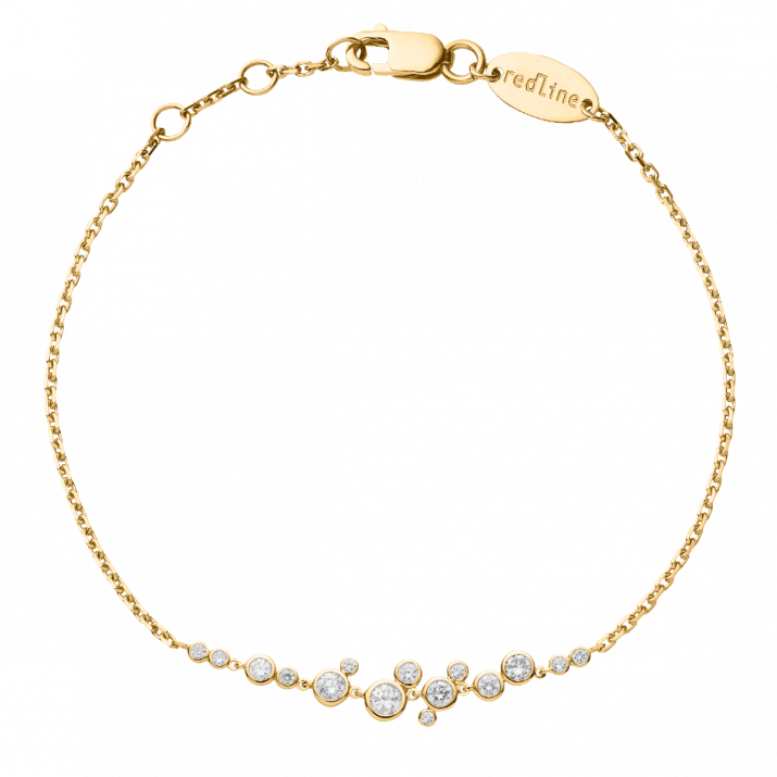 Bracelet chaîne avec diamants 0.62 carat en serti clos or jaune - Redline - 0++