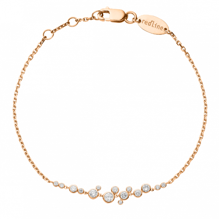 Bracelet chaîne avec diamants 0.62 carat en serti clos or rose - Redline - 0++