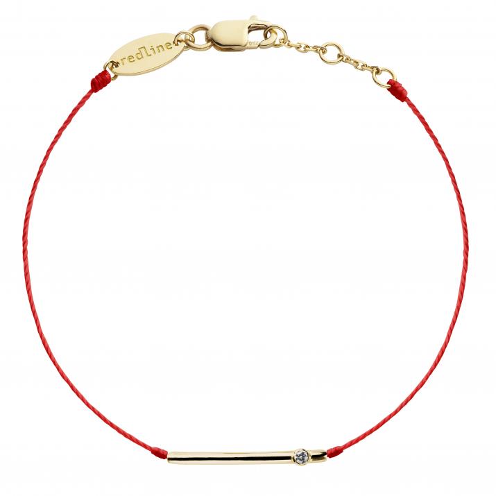 Bracelet homme fil tube or jaune avec diamant - Redline - 0++