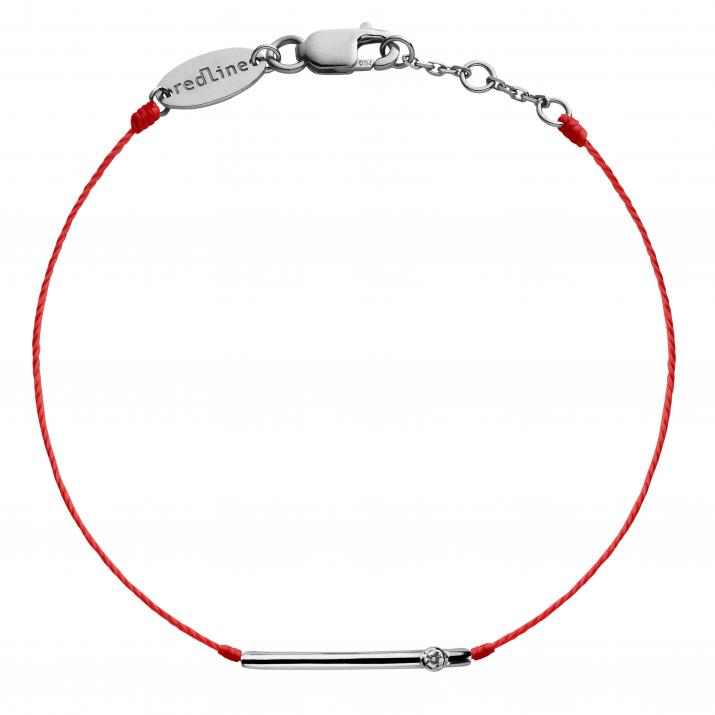 Bracelet fil tube or noir avec diamant 0.05 ct - Redline