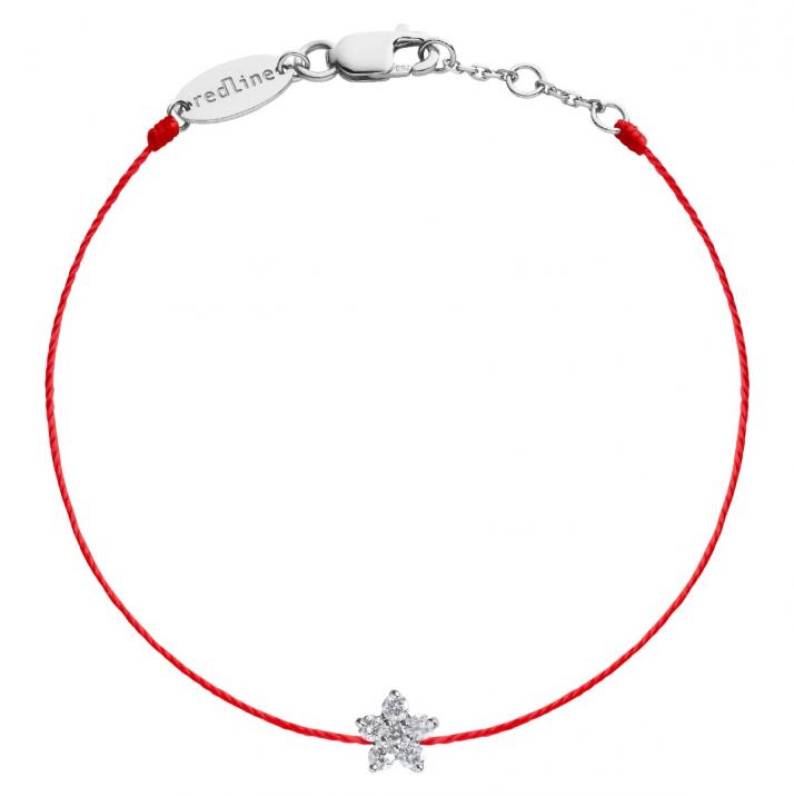 Bracelet fil étoile or blanc avec diamants - Redline - 0++