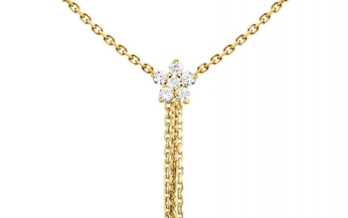 Collier chaîne étoile or jaune avec diamants - Redline - 0++
