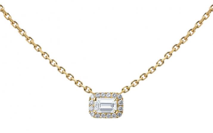 Collier chaîne diamant taille émeuraude en or jaune - Redline - 0++