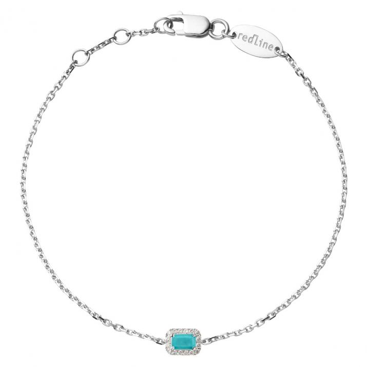 Bracelet chaîne turquoise et diamants or blanc - Redline