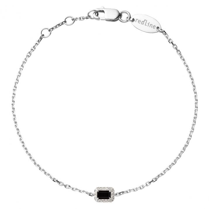 Bracelet chaîne onyx et diamants or blanc - Redline - 0++