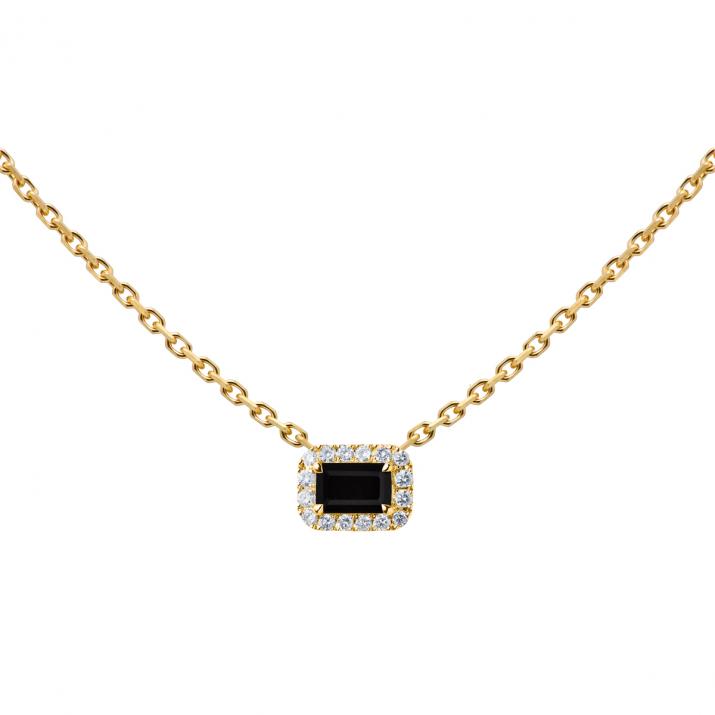 Collier chaîne onyx et diamants or jaune - Redline