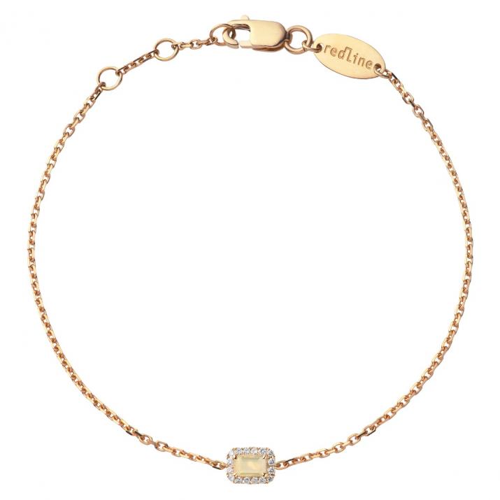 Bracelet chaîne opale et diamants or rose - Redline