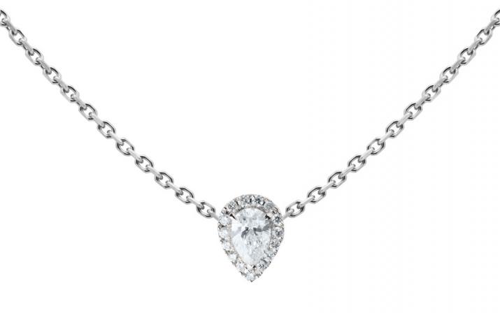 Collier chaîne avec diamants 0.43 carats en or blanc - Redline - 0++