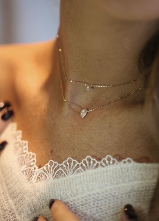 Collier chaîne avec diamants 0.43 carats en or jaune - Redline - 0++