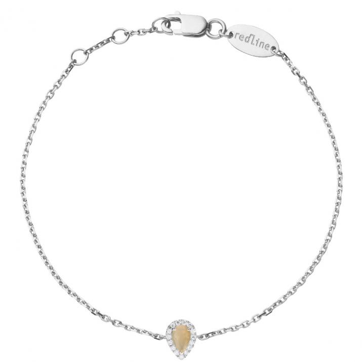 Bracelet chaîne opale et diamants en or blanc - Redline - 0++
