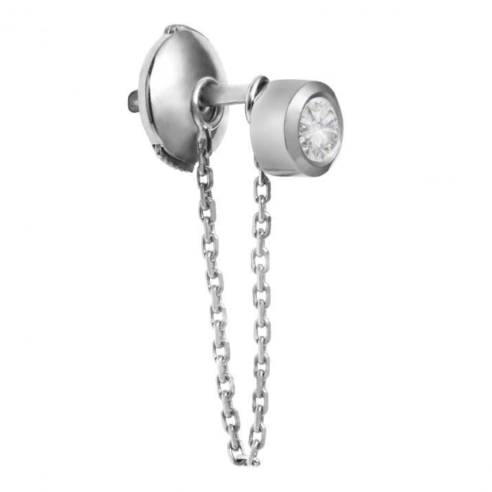 Pure Courtoise Mono boucle d’oreille en or blanc - Redline - 0++