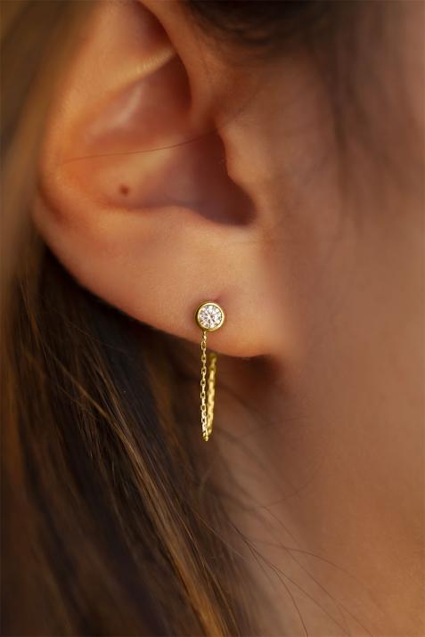 Pure Courtoise Pure Mono boucle d'oreille en or jaune - Redline - 0++