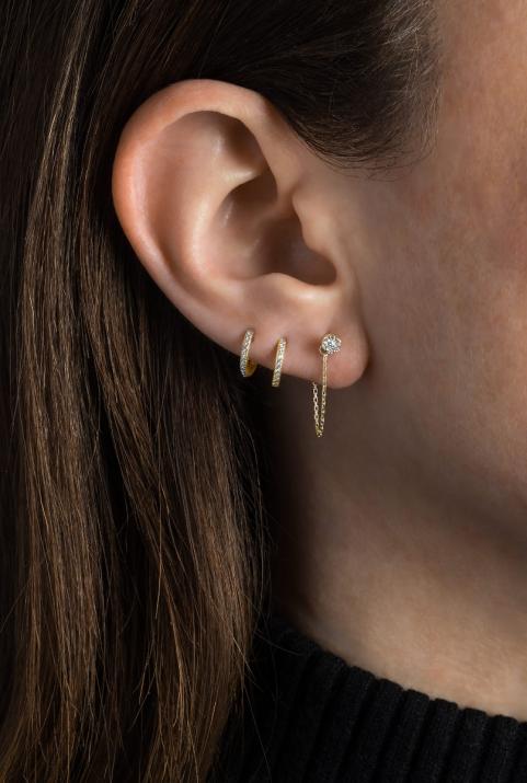 Illusion Courtoise Pure Mono boucle d'oreille en or jaune - Redline - 0++