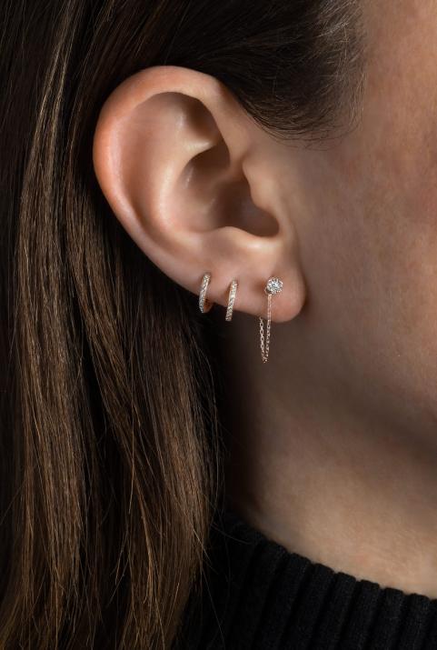 Illusion Courtoise Pure Mono boucle d'oreille en or rose - Redline - 0++