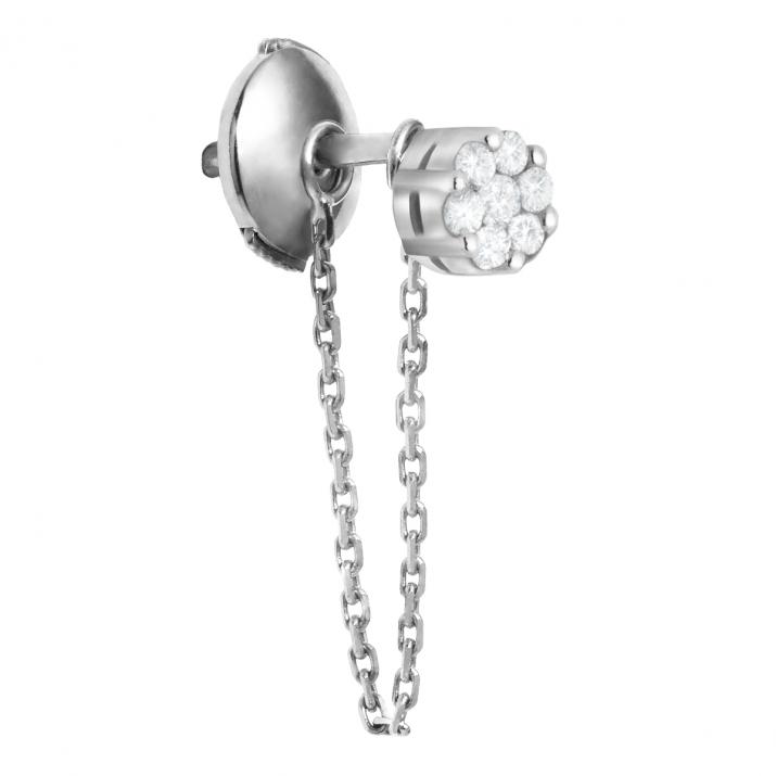 Illusion Courtoise Pure Mono boucle d'oreille en or blanc - Redline - 0++