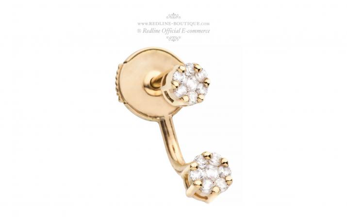 Boucle d'oreille or jaune insolente en diamant - Redline - 0++