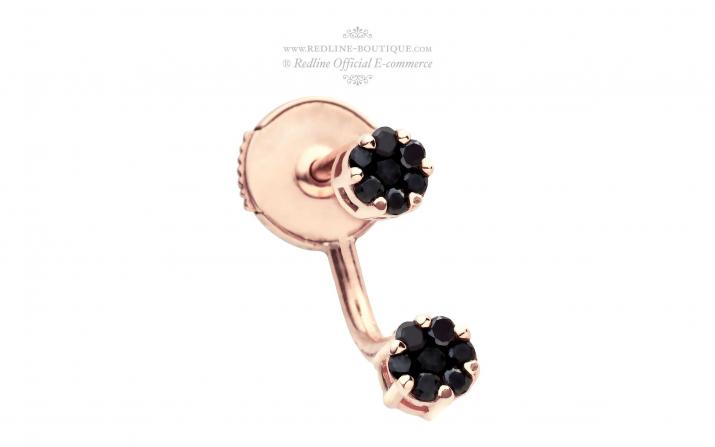 Boucle d'oreille or rose insolente en diamant noir - Redline - 0++