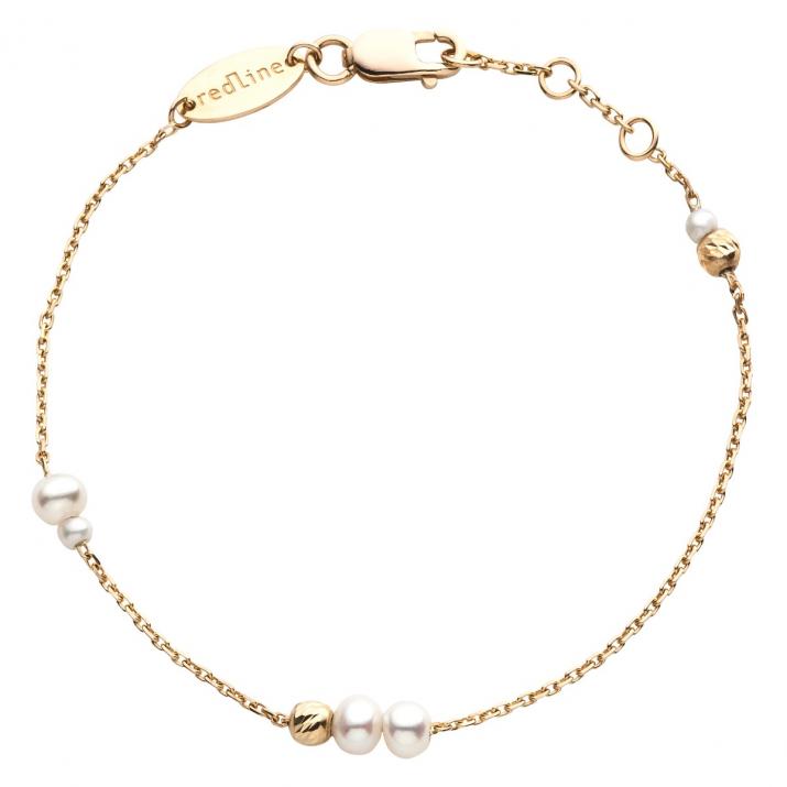 Bracelet chaîne or jaune avec perles et boules en or - Redline