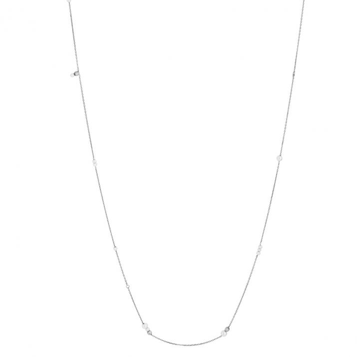 Collier sautoir avec perles et diamant or blanc - Redline - 0++